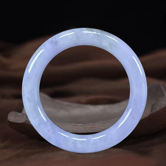 Natural Lavender Jade Bangle Round Grade A Untreated, Certified Myanmar Jadeite - A16