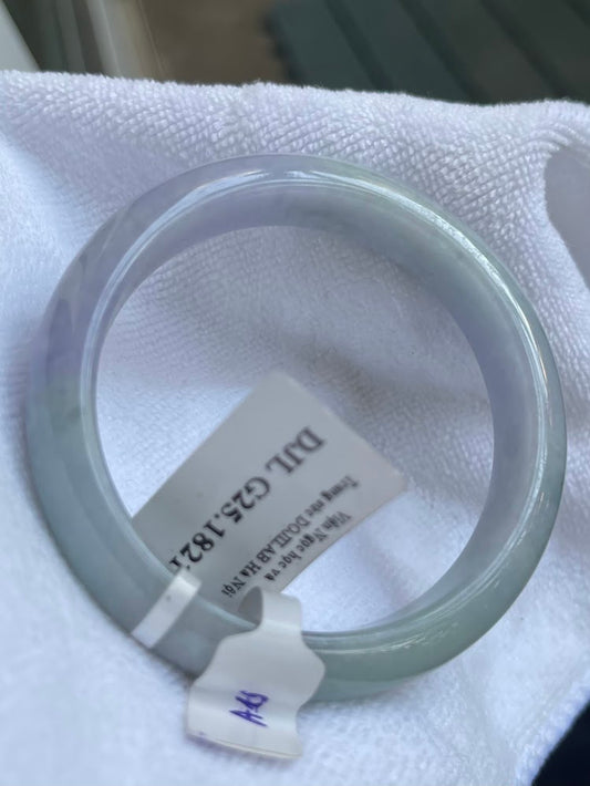 Natural Jade Bangle Bracelet – Blue Purple Jade, Type A Certified Myanmar Jadeite (A1821)