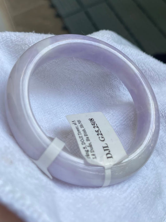 Natural Jade Bangle Bracelet – Purple Jade, Type A Certified Myanmar Jadeite (A2508)