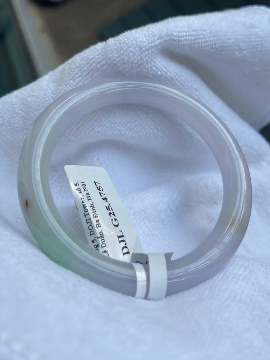 Natural Purple And Green With Cinnabar Spot Jade Bangle Round, Myanmar Jadeite - Grade A Certified (A4757)