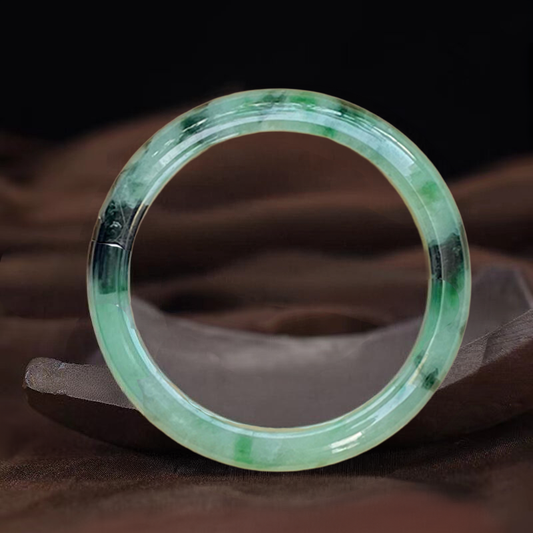 Certified Type A Green Jadeite Bangle Bracelet