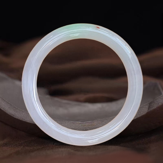 Certified Type A Lavender with Green Jadeite Bangle Bracelet