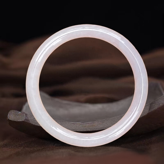 Certified Type A Lavender Fine-Grain Veined Jadeite Bangle Bracelet