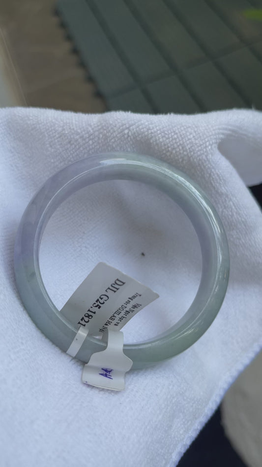 Natural Jade Bangle Bracelet – Blue Purple Jade, Type A Certified Myanmar Jadeite (A1821)