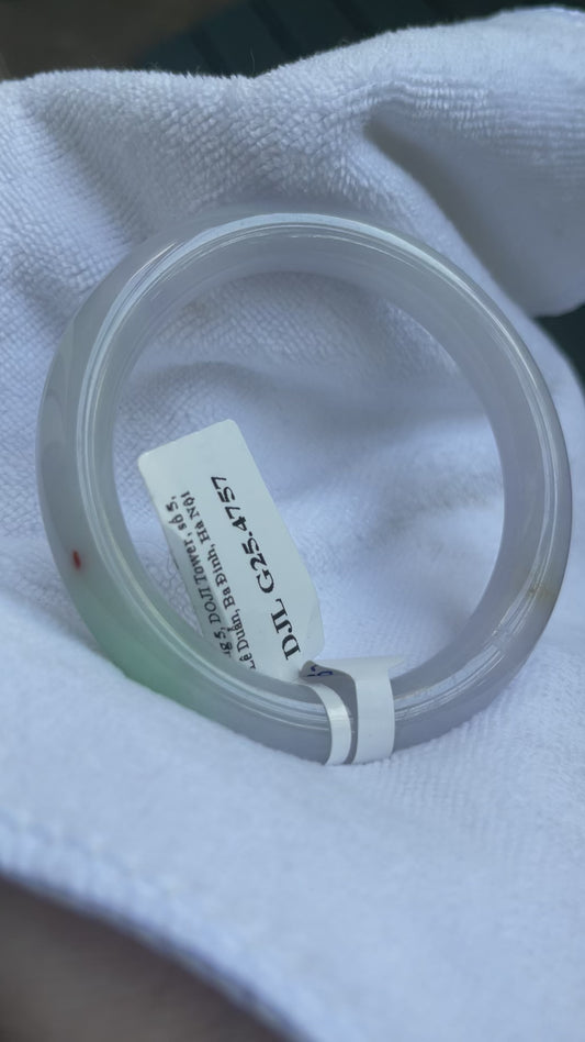 Natural Purple And Green With Cinnabar Spot Jade Bangle Round, Myanmar Jadeite - Grade A Certified (A4757)