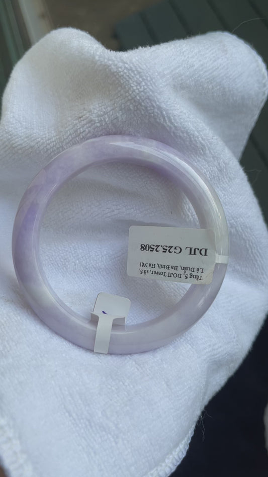 Natural Jade Bangle Bracelet – Purple Jade, Type A Certified Myanmar Jadeite (A2508)
